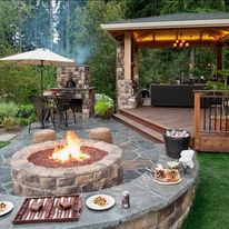 ProScapes design and install landscaping with fire pit 